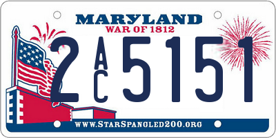 MD license plate 2AC5151