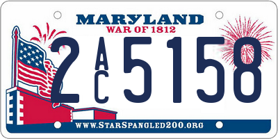 MD license plate 2AC5158