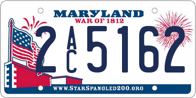 MD license plate 2AC5162