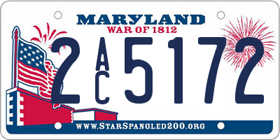 MD license plate 2AC5172