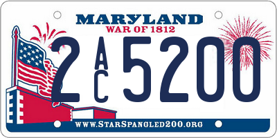 MD license plate 2AC5200