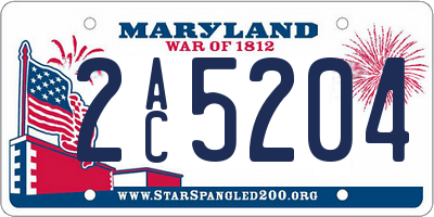 MD license plate 2AC5204