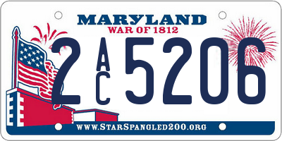 MD license plate 2AC5206