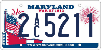 MD license plate 2AC5211