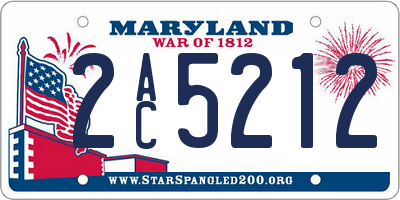 MD license plate 2AC5212
