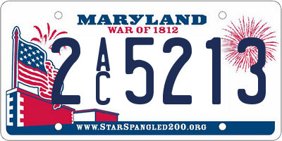 MD license plate 2AC5213