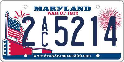 MD license plate 2AC5214