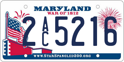 MD license plate 2AC5216