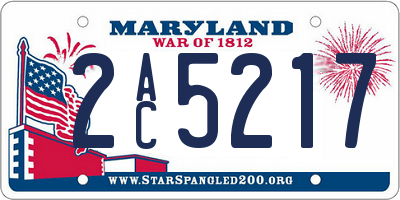 MD license plate 2AC5217