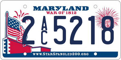 MD license plate 2AC5218