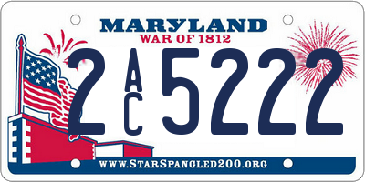 MD license plate 2AC5222