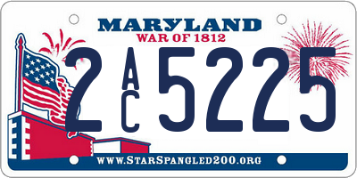 MD license plate 2AC5225