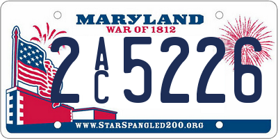 MD license plate 2AC5226