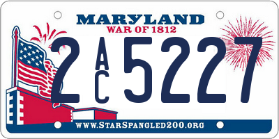 MD license plate 2AC5227