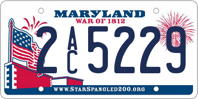 MD license plate 2AC5229