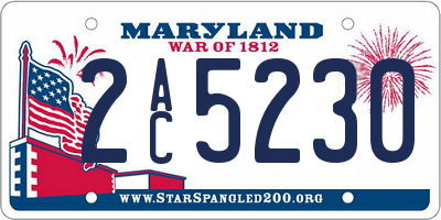MD license plate 2AC5230