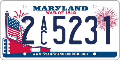 MD license plate 2AC5231