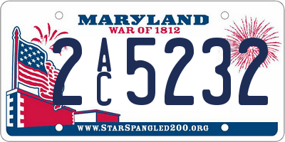 MD license plate 2AC5232