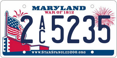 MD license plate 2AC5235