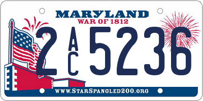 MD license plate 2AC5236