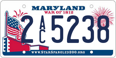 MD license plate 2AC5238