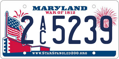 MD license plate 2AC5239
