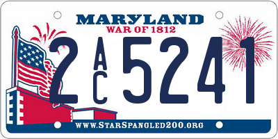 MD license plate 2AC5241