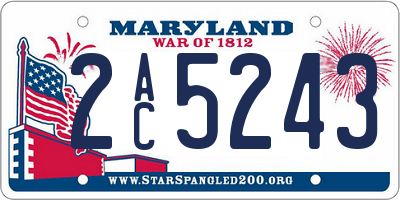MD license plate 2AC5243