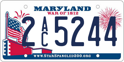 MD license plate 2AC5244