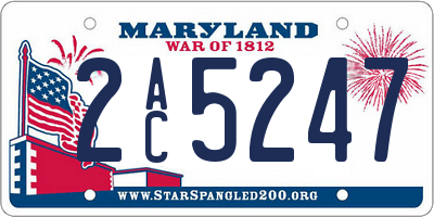 MD license plate 2AC5247