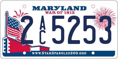 MD license plate 2AC5253