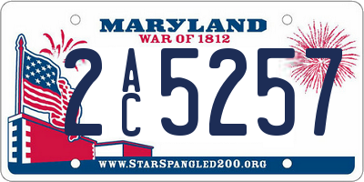 MD license plate 2AC5257