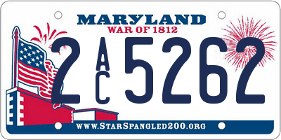MD license plate 2AC5262