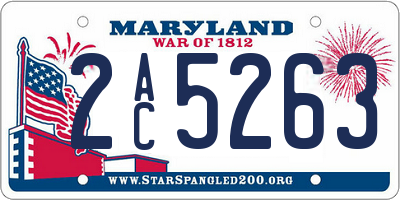 MD license plate 2AC5263