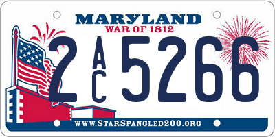 MD license plate 2AC5266