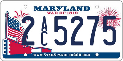 MD license plate 2AC5275