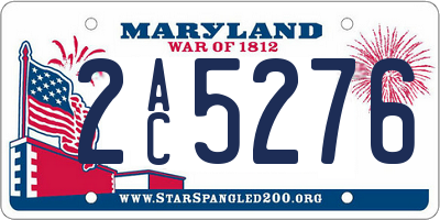 MD license plate 2AC5276