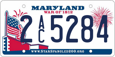 MD license plate 2AC5284