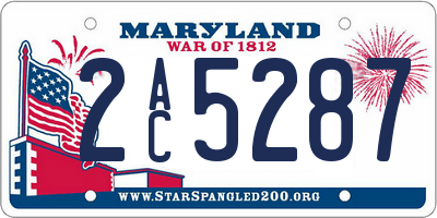 MD license plate 2AC5287