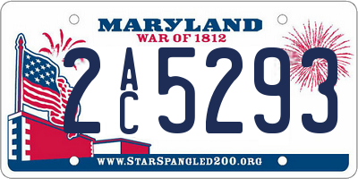 MD license plate 2AC5293