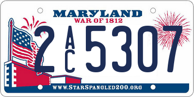MD license plate 2AC5307