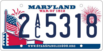 MD license plate 2AC5318