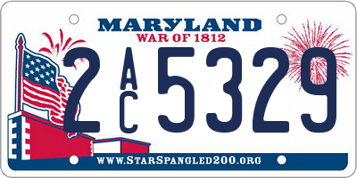 MD license plate 2AC5329