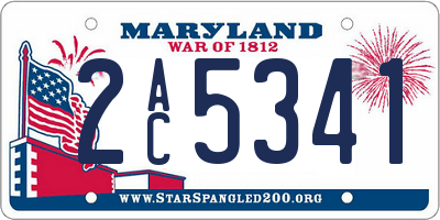 MD license plate 2AC5341
