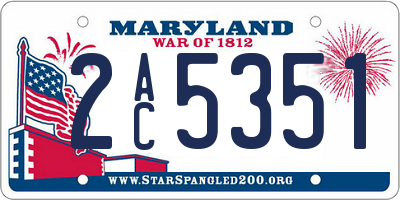 MD license plate 2AC5351