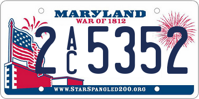 MD license plate 2AC5352