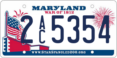 MD license plate 2AC5354