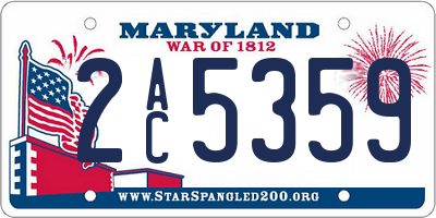 MD license plate 2AC5359