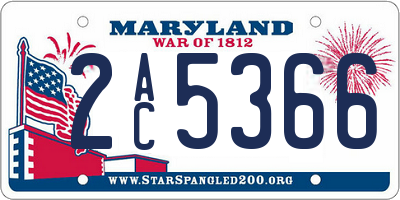 MD license plate 2AC5366