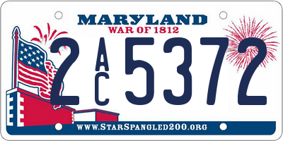 MD license plate 2AC5372